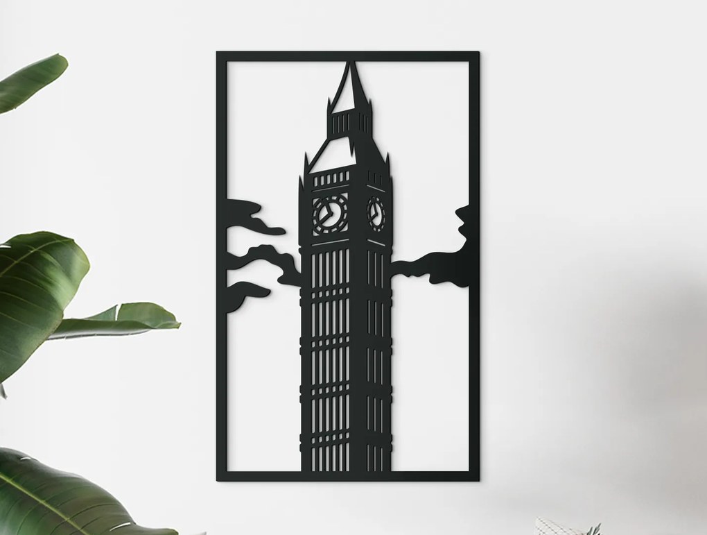 drevko Obraz Big Ben Rozmer obrazu: 65 x 39,5 cm, Farba dekorácie: Čierna