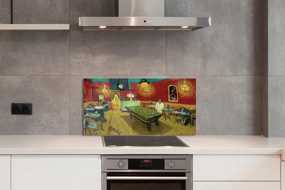 Sklenený obklad do kuchyne Art Night cafe 100x50 cm
