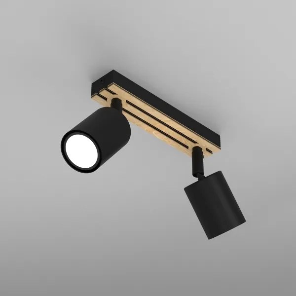 Bodové svietidlo TERRA 2xGU10/8W/230V čierna/dub