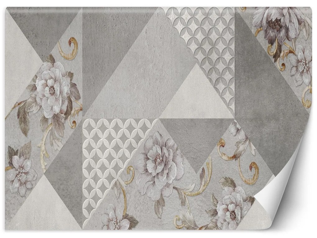 Gario Fototapeta Kvety na sivej textúre Materiál: Vliesová, Rozmery: 200 x 140 cm