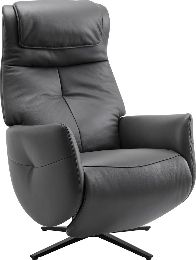 XXXLutz MASÁŽNE KRESLO, kov, textil, koža, tmavosivá Xora - Kreslá - 000788008101