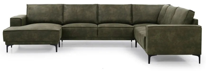 Zelená rohová pohovka z imitácie kože (ľavý roh) Copenhagen – Scandic