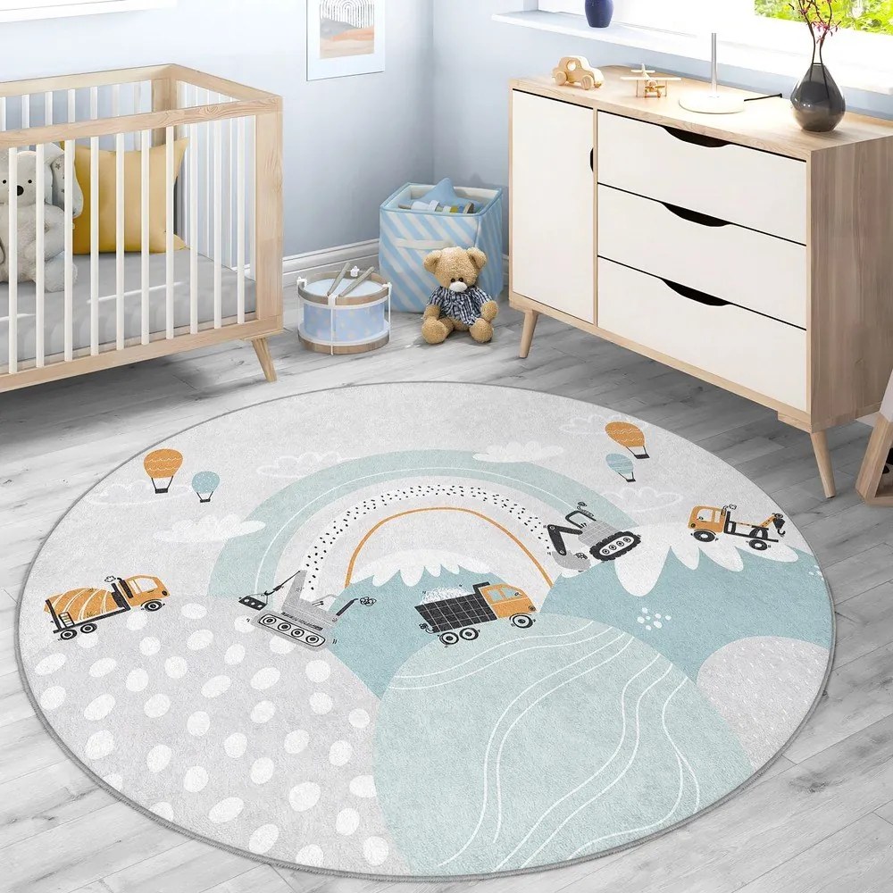Prateľný detský koberec ø150 cm Snowy Hills – Mila Home