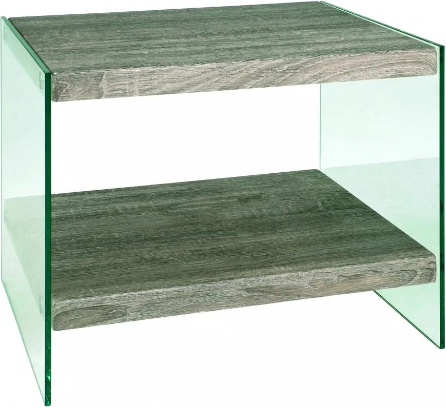 Odkladací stolík Heron, 45 cm, číra / dub
