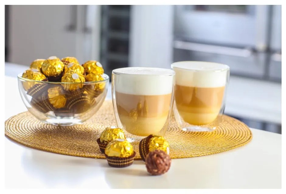 Dvojstenné/na latte sklenené hrnčeky v súprave 2 ks 320 ml Amo – Vialli Design