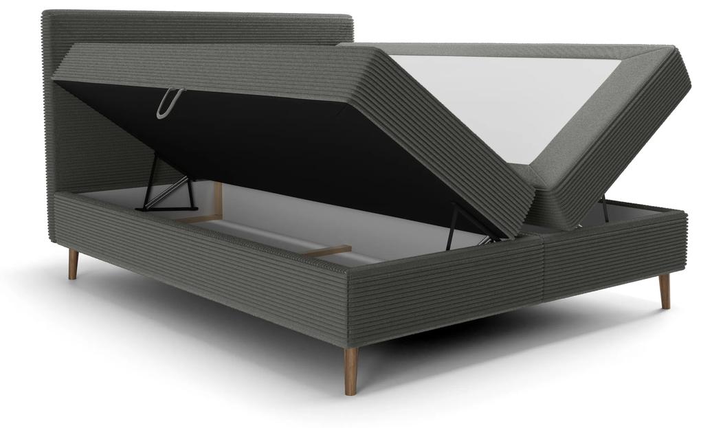 Manželská posteľ 140 cm Napoli Comfort (tmavozelená) (s roštom, s úl. priestorom). Vlastná spoľahlivá doprava až k Vám domov. 1082530