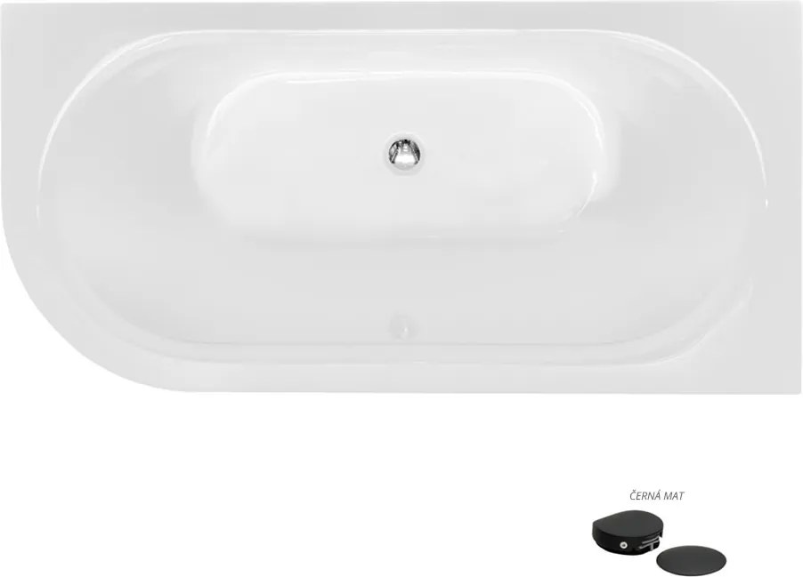 Besco Akrylátová voľne stojaca vaňa Avita A-Line CC/NP 150x75 (160x75, 170x75), napúšťanie cez prepad BESCO-Typ výpuste: McAlpine Click-Clack s napúš…