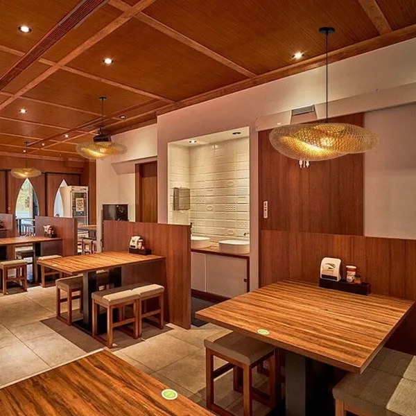 Immax 08270L - Luster na lanku HILO 1xE27/40W/230V pr. 80 cm bambus