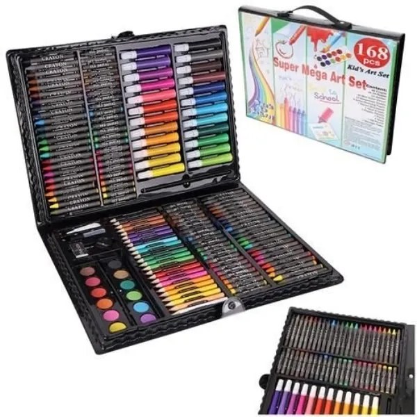 Výtvarná sada Mega Art Set na maľovanie 168 ks čierná