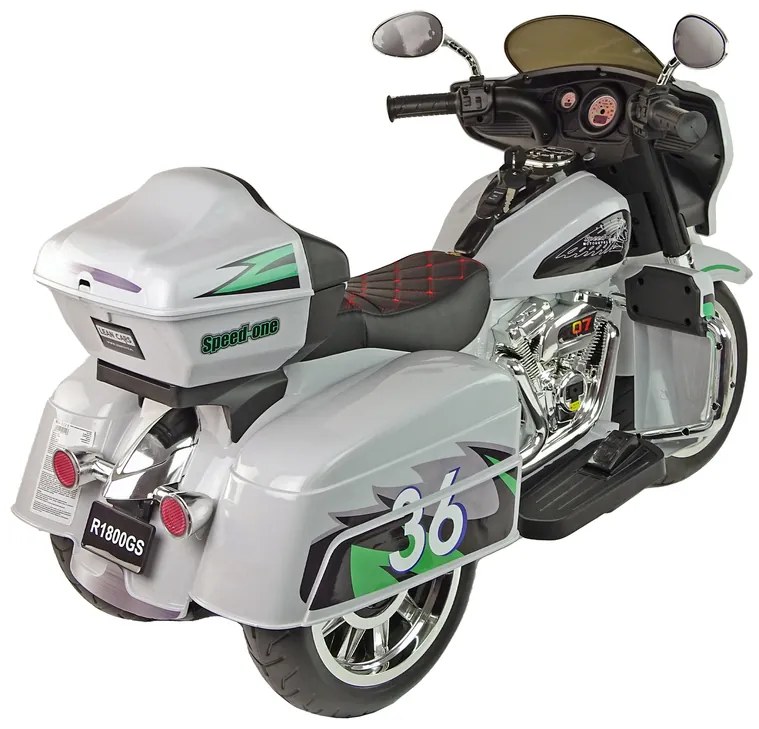 LEAN TOYS Elektrická motorka Goldwing NEL-R1800GS - sivá - 2x45W - 12V7Ah - 2023