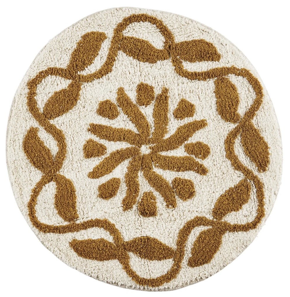 MADAM STOLTZ Kúpeľňová rohožka Round Tufted Mustard Ø 60 cm