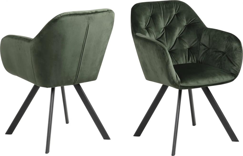 Bighome - Jedálenská stolička s opierkami LOLA, zelená