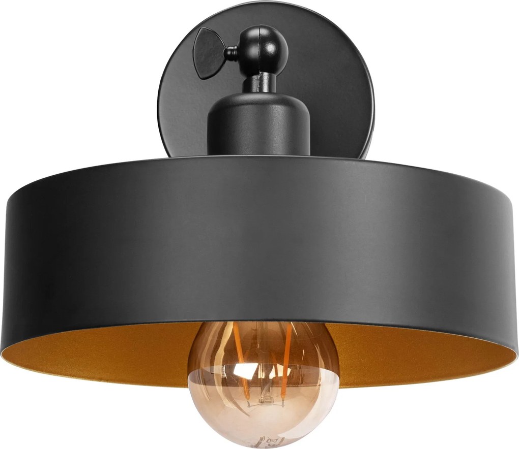 Toolight Toolight, nástenné svietidlo 1xE27 APP1332-1W, čierna-zlatá, OSW-00948