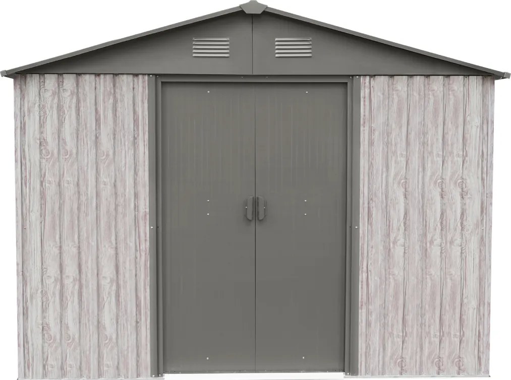Záhradný domček BestBerg ZDB-7SD / 7,2 m² / 301 x 238 x 214 cm / dekor biele drevo / sivá