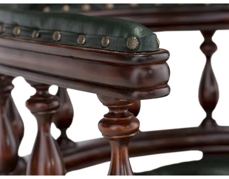 furniture-nabytek.cz - Masívne kancelárske kreslo Cambridge III z mahagónu, lakované, zelené