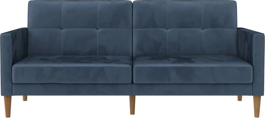 Modrá zamatová rozkladacia pohovka 207 cm Lilly – Støraa