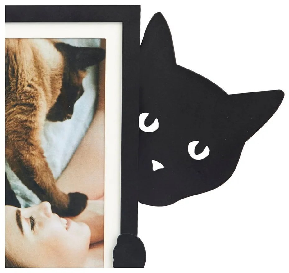 Čierny kovový stojací rámček 31x19,5 cm Hidden Cat – Balvi