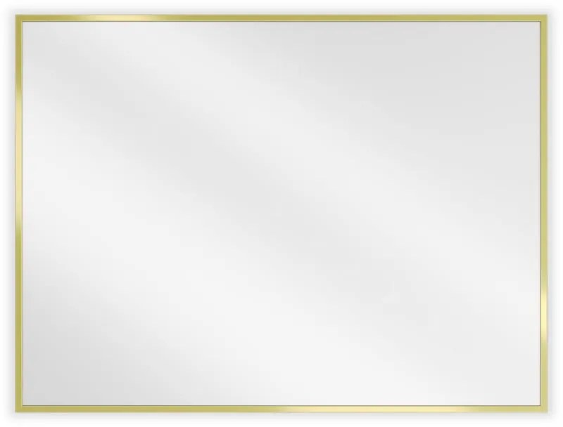 Mexen Loft, obdĺžnikové kúpeľňové zrkadlo 80 x 60 cm, farba rámu zlatá lesklá, 9852-080-060-000-50