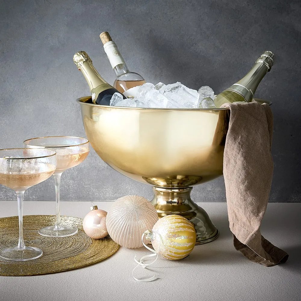 SMERALDA Pohár na sekt so zlatým okrajom 400 ml