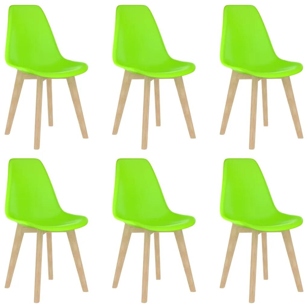 vidaXL Jedálenské stoličky 6 ks, zelené, plast