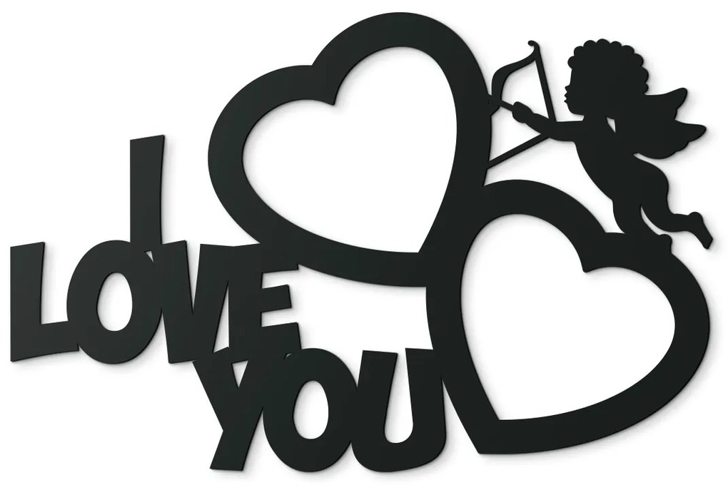 drevko Fotorámik na stenu I love you Farba dekorácie: Čierna