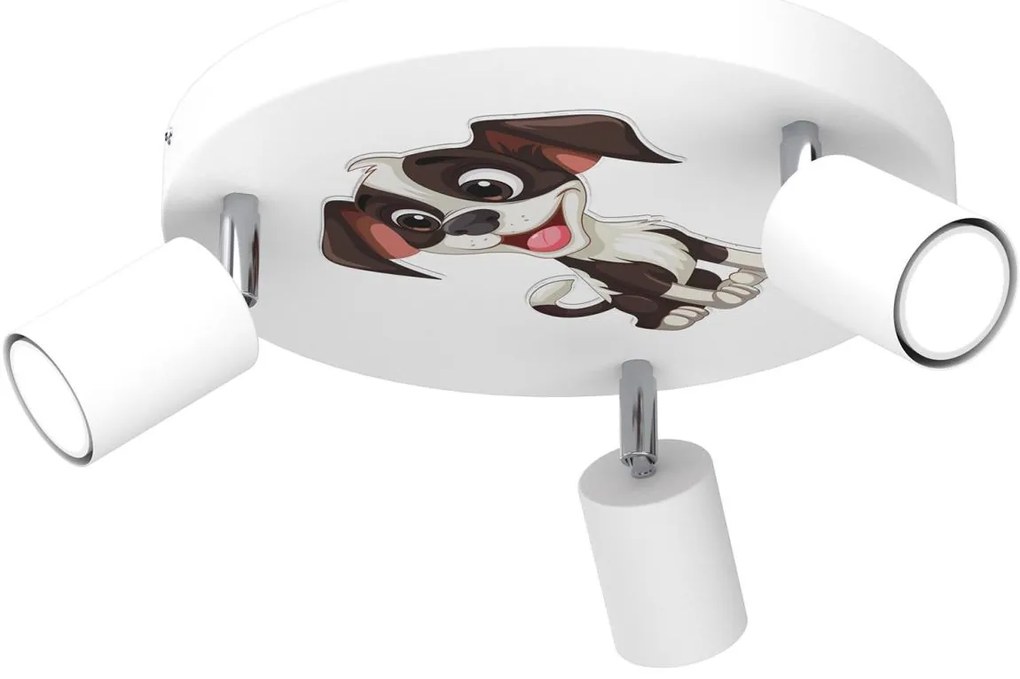 Detské bodové svietidlo FUN 3xGU10/8W/230V biela/psík