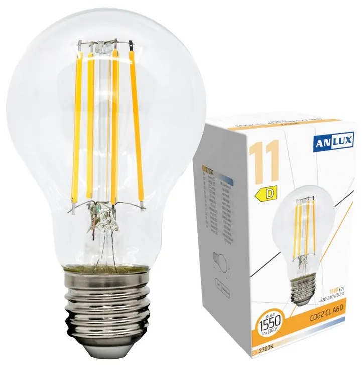 Anlux LED žiarovka E27 - 11W - 1540lm - teplá biela