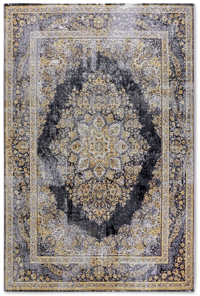 Kusový koberec Villeroy & Boch 106065 Antracite, Gold – na von aj na doma, 200x285, žltá, chodba / predsieň, Villeroy & Boch
