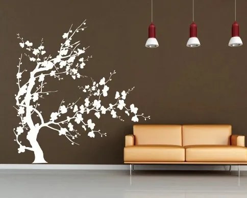 Nálepka na stenu do interiéru s motívom rozkvitnutého stromu
