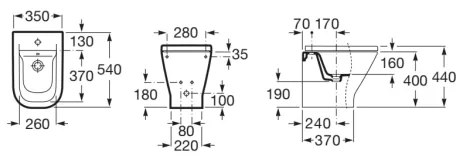 Roca A357477000 - Voľne stojací bidet GAP keramika/biela