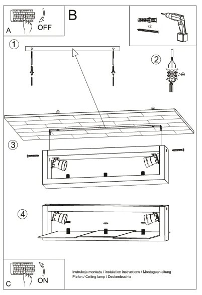 Brilagi - LED drevené stropné svietidlo HERA 2xE27/7,5W/230V
