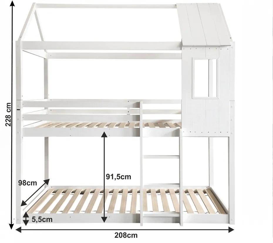 Tempo Kondela Montessori poschodová posteľ, biela, 90x200, ATRISA