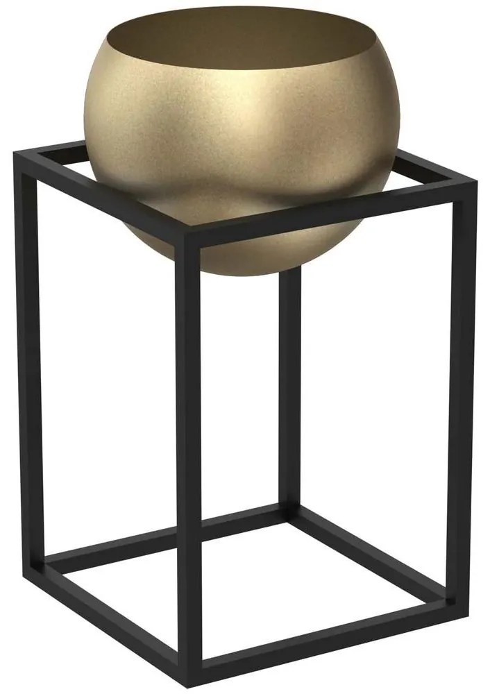 Luminex Kovový kvetináč 51,3x29 cm čierna/zlatá 9010