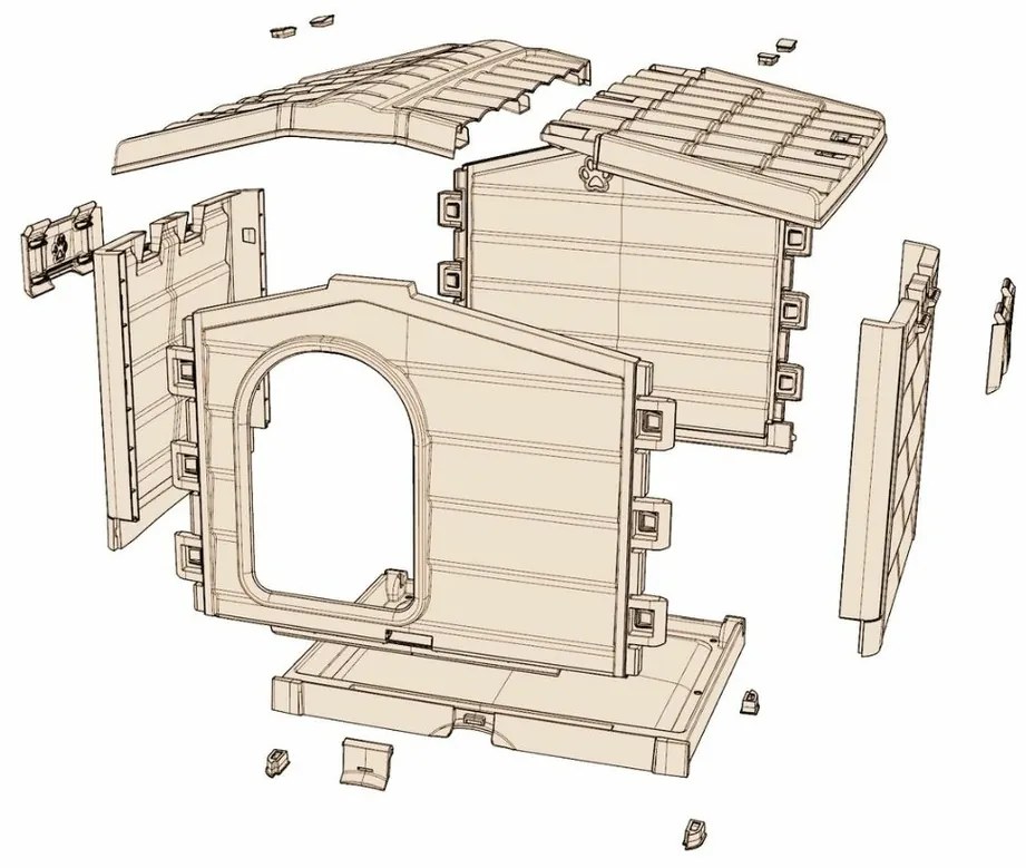 Psia búda Bungalow zelená, 89 x 75 x 62 cm