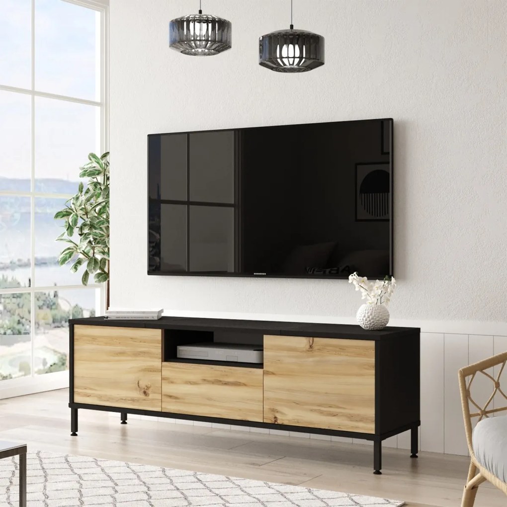 TV stolík Orna 140 cm dub/čierny