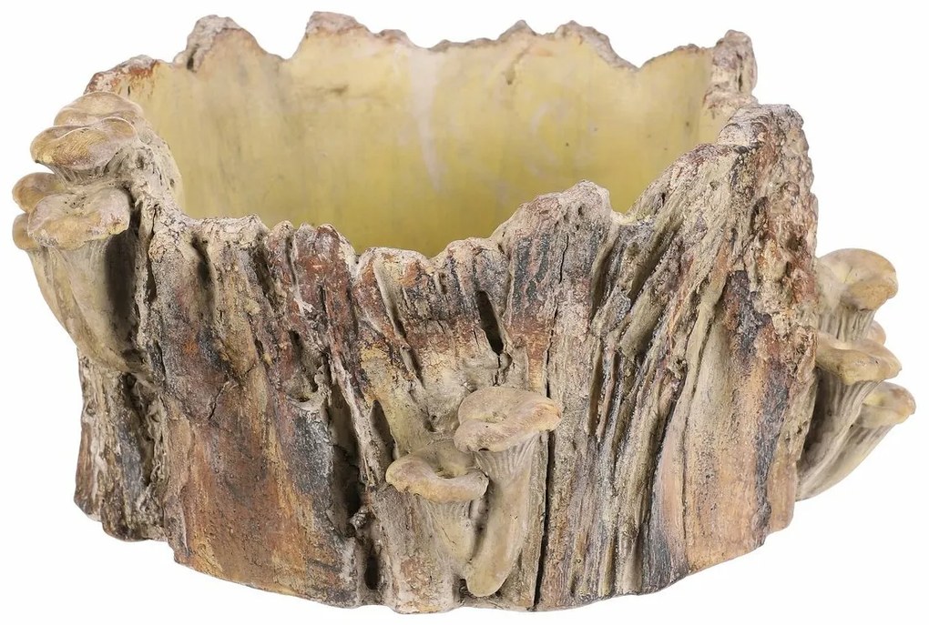 Obal betónový - peň s hríbami, 32 x 29 x 16 cm