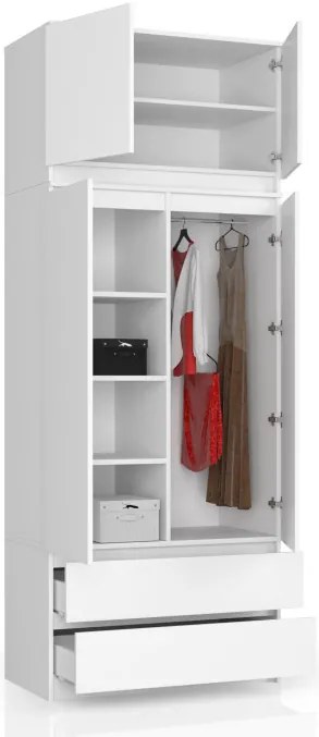 Skriňa s nadstavcom S 90 cm 2D 2SZ CLP biela