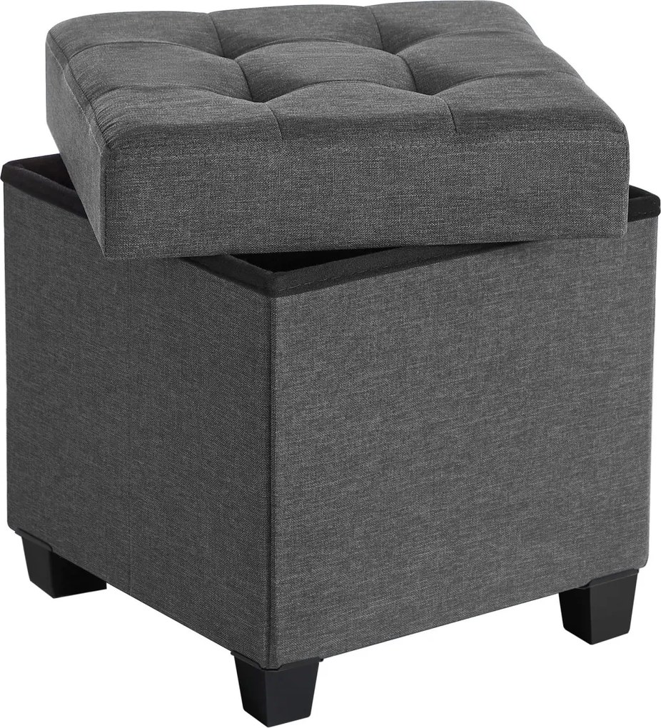 Skladací taburet s úložným priestorom OSCAR 38x38 cm, sivý