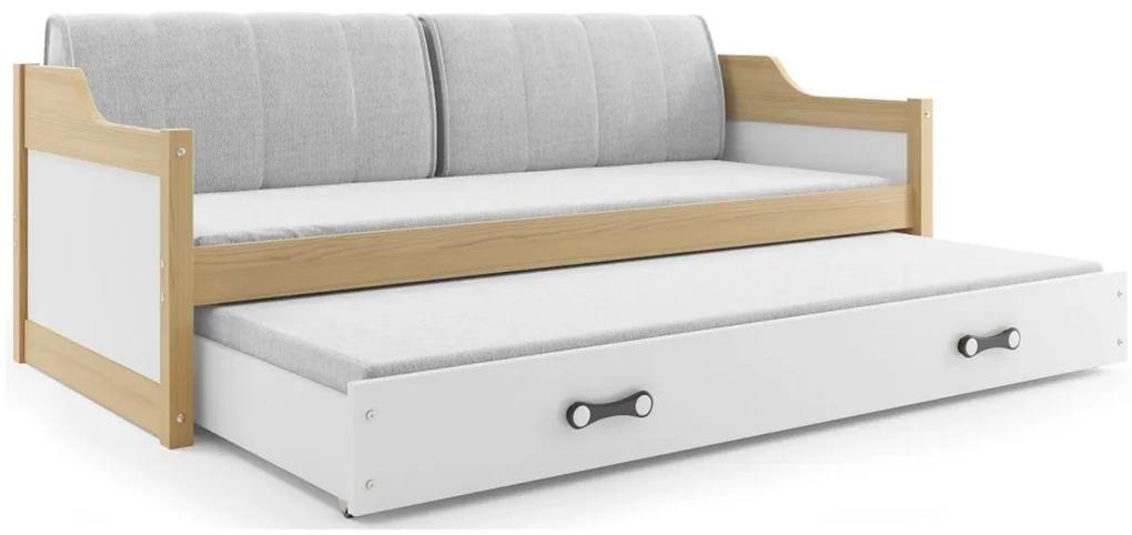 Detská posteľ s prístelkou DAWID | borovica 90 x 200 cm Farba: Biela