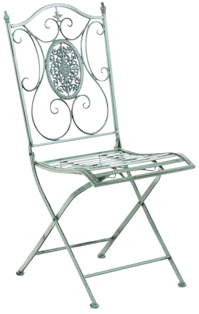 Kovová skladacia stolička Sibell (SET 2 ks) - Zelená antik