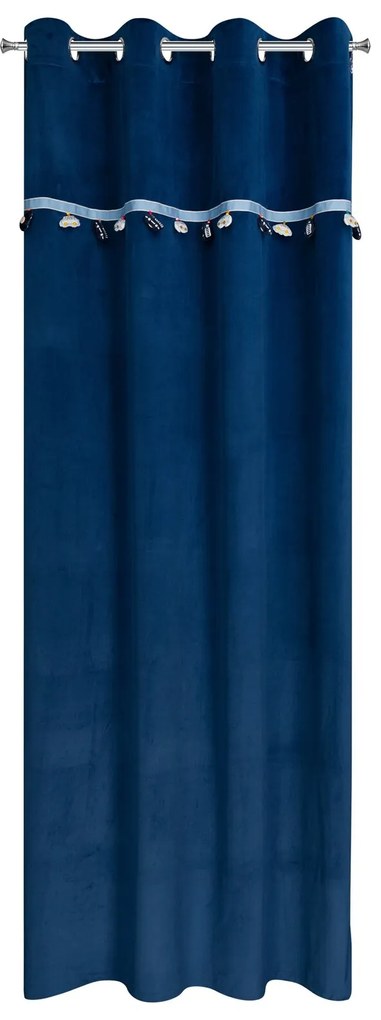 DETSKÝ ZATEMŇOVACÍ ZÁVES NA KRÚŽKOCH CAR 1 140X250 CM TMAVOMODRÁ