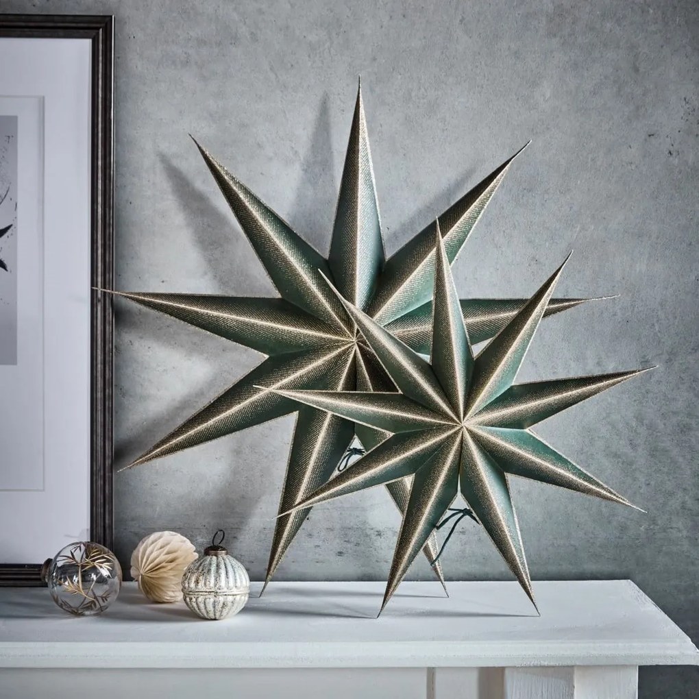 House Doctor Papierová hviezda 9 Point Green Champagne Ø 45 cm