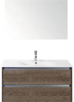 Kúpeľňový nábytkový set Sanox Dante farba čela tabacco ŠxVxH 101 x 170 x 46 cm s keramickým umývadlom a zrkadlom