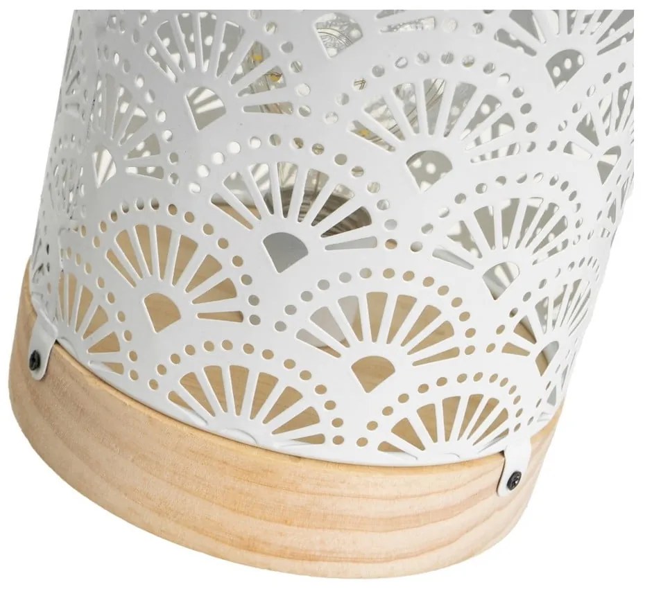 Biela stolová lampa s kovovým tienidlom (výška 20 cm) – Casa Selección