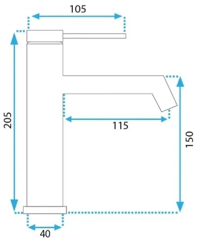 REA-B5316 - Umývadlová batéria FOSS 20,5 cm, brúsené zlato