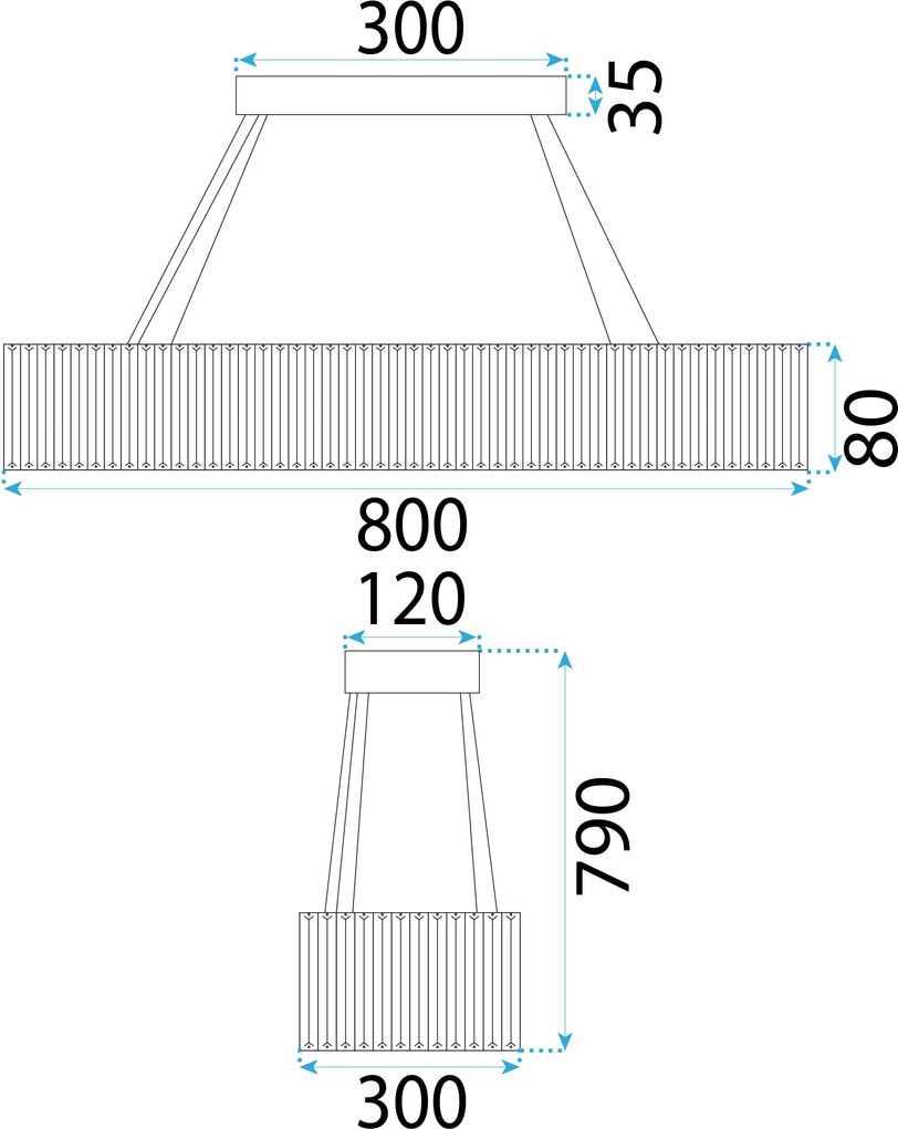 Toolight Toolight, LED stropné svietidlo, 32W, APP1547-CP, chrómová, OSW-05476