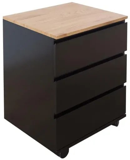 Rollcontainer Big Deal čierna + dub