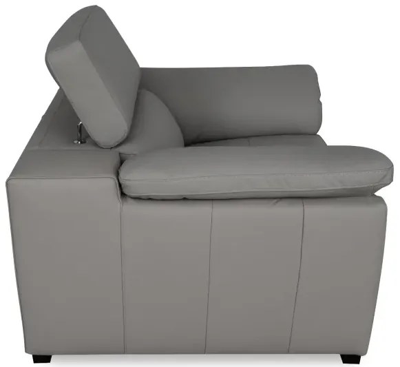 Moderná kožená sedacia súprava LOREN II 3+2+1, sivá (madras - 128 grey)