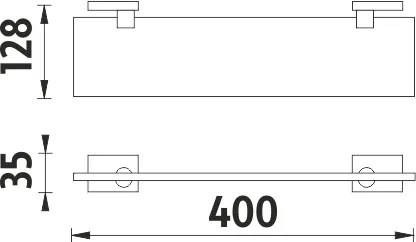 Nimco Keira - polica, sklo ExtraClear 40cm (KE 22091B-40-26)