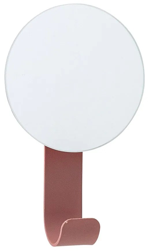 Bloomingville Kovový háčik na stenu s malým zrkadlom V.12 cm mauve